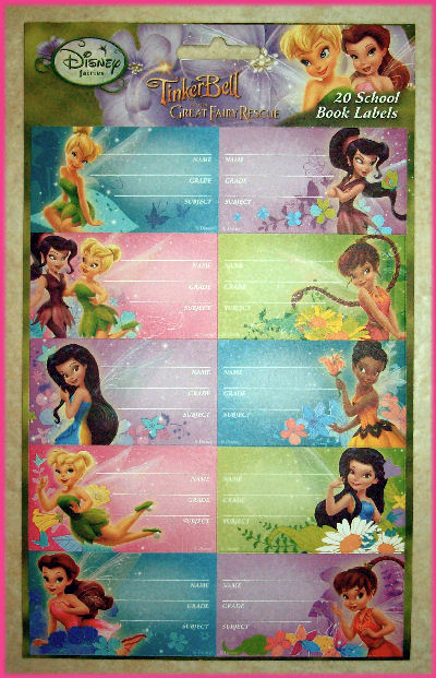 Tinkerbell - 20 School Book Labels   Stickers Disney Fairies - Fairy 