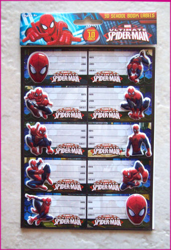 ULTIMATE SPIDER MAN - 10 School Book Labels / Bubble Name Stickers ...