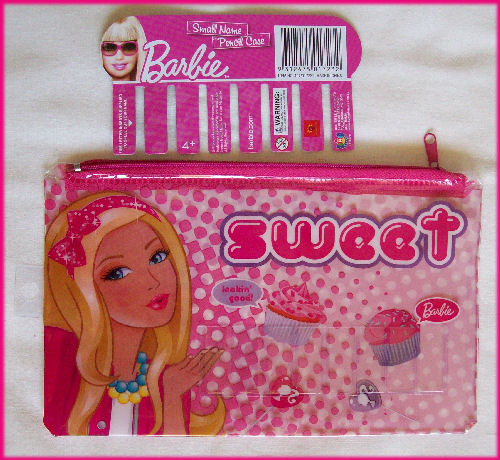 BARBIE - Small PENCIL CASE (with Name Insert) PINK Gorgeous 14 x 22cm ...