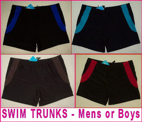 Swim Shorts Trunks Waist 68 72 74 cm Mens or Boys Swimwear Togs Black New